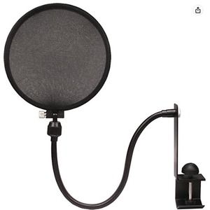 Nady 6-Inch Clamp On Pop Filter Wind Screen Gooseneck and Stabilizing Arm SPF1)